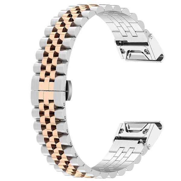 Urrem i rustfrit stål med 5 perler til Garmin Fenix 7S/6S/5S, udskiftningsarmbånd med værktøj (FMY) Multicolor Style H