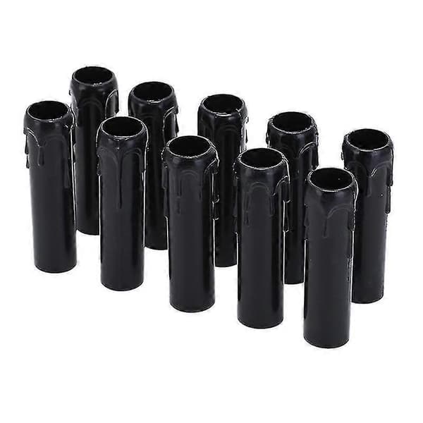 10 stk. drypplysrør i plast for lysekrone lyspæredeksler (FMY) Black