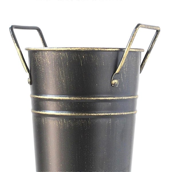 Metal paraplyholder stativ fritstående paraplyholder spand stok opbevaringsstativ fransk blomster spand F  (FMY) Black
