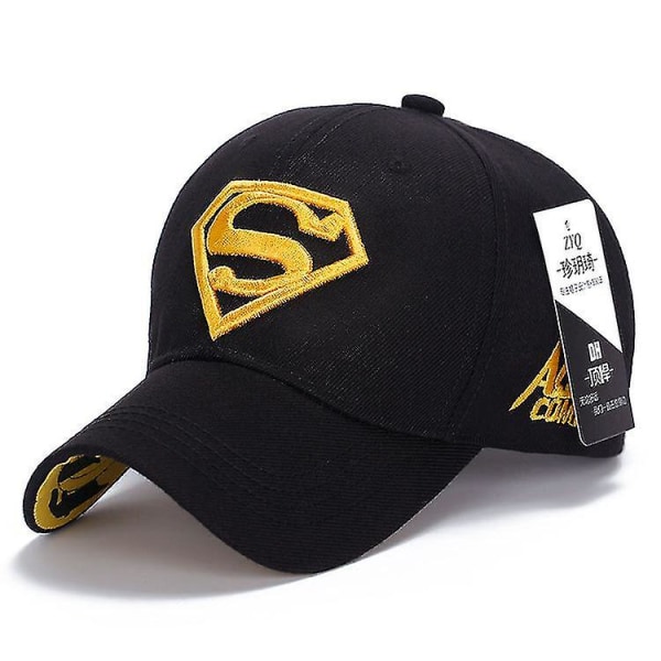 Herre Superman Boy Baseball Cap Snapback Sports Trucker Justerbar Solhat (FMY) Black and Yellow