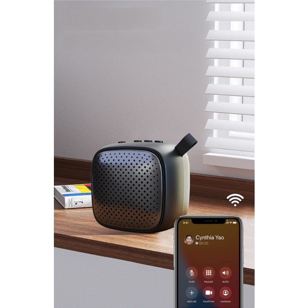 Bluetooth högtalare, mini bärbar trådlös högtalare, förbättrad bas, stöd Tf-kort, bluetooth högtalare för Iphone, resor, vandring, bil, present (röd) (FMY)