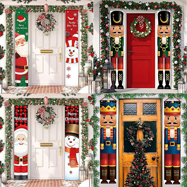 Nötkrackare Soldat Banner Juldörrgardin Glad Jul Dekoration För Hemmet 2023 Jul Navidad Natal Nyårsgåvor (FMY) 2