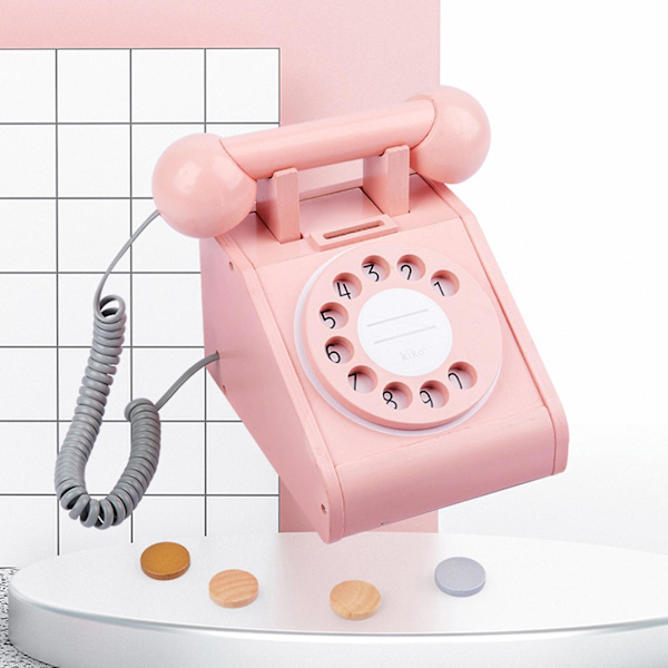 Retro-stil roterende telefonlegetøj til hånd-øje-koordination, slidstærkt, enkeltlinjet nødtelefon til skrivebord til børn KAESI  (FMY) Light Green