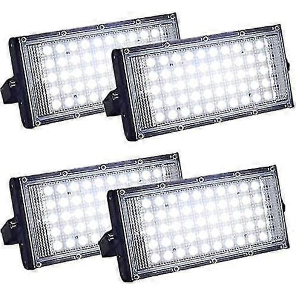4 Pack Erittäin Kirkas Ip66 Vedenpitävä Ulkokäyttöön Tarkoitettu Led-valonheitin Pihoille, Autotalleille, Urheilukentille (50w) (FMY)