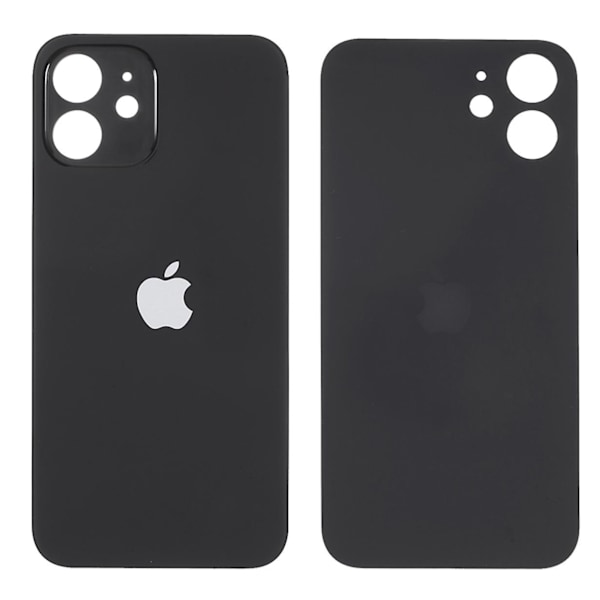 Batterihusdeksel for iPhone 12 Reparasjonsdel (Stort hull)  (FMY) Black iPhone 12 6.1 inch