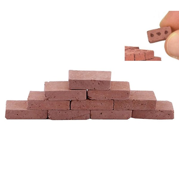 100 stk. mursten Byggerolleleg, Størrelse 1,6*0,8*0,45 cm ler 1:16 blokke (FMY)