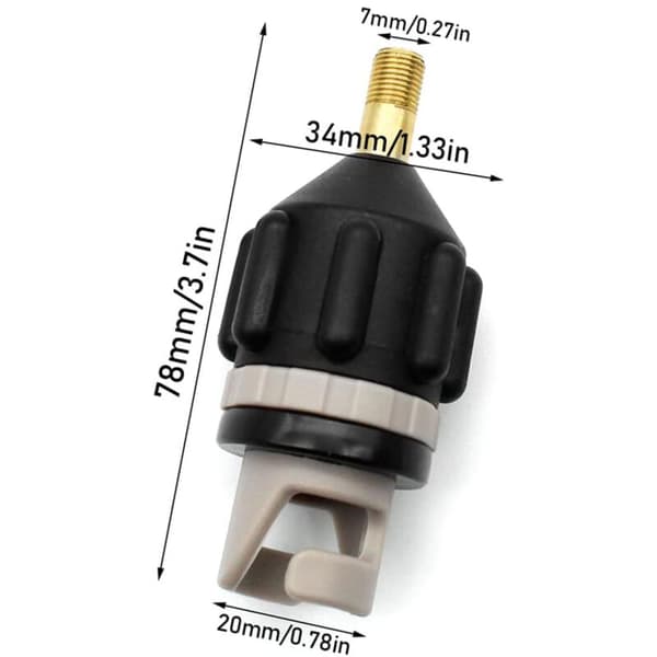 SUP-pumpadapter Standardventiladapter med 4 munstycken för uppblåsbar roddbåt, Stand Up Paddleboard, Kajak (orange)（FMY）