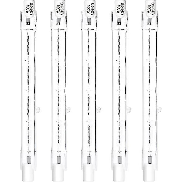 5-pack R7s 118mm 400W Halogenlampa Pensellampa Dimbar AC 220-240V 7500lm J118 Linjär Halogen Spotlight (FMY)