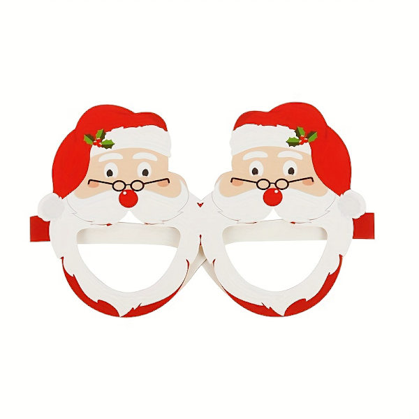 9 Par med Morsomme Julenisse, Juletre og Elgformede Papirbriller - Festfavoritter for Fotoboksrekvisitter og Juledekorasjoner - Nyhet (FMY) 9pcs