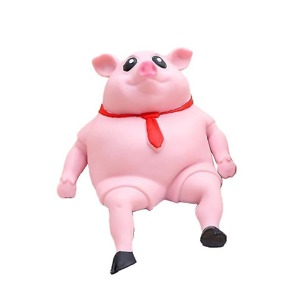 Squeezeleks Elastisk Avlastning och Stretch Stressleksak för Barn och Vuxna, Gorilla Grön Huvud Fisk Gris Hund (FMY) Pink Pig