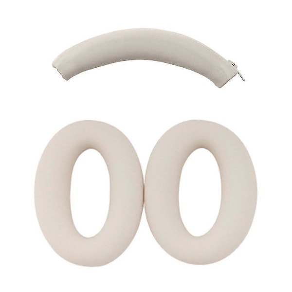 Huvudband + Öronkuddar Skyddande Set i Silikon för Sony WH-XB910N Hörlurar (FMY) Beige Style A