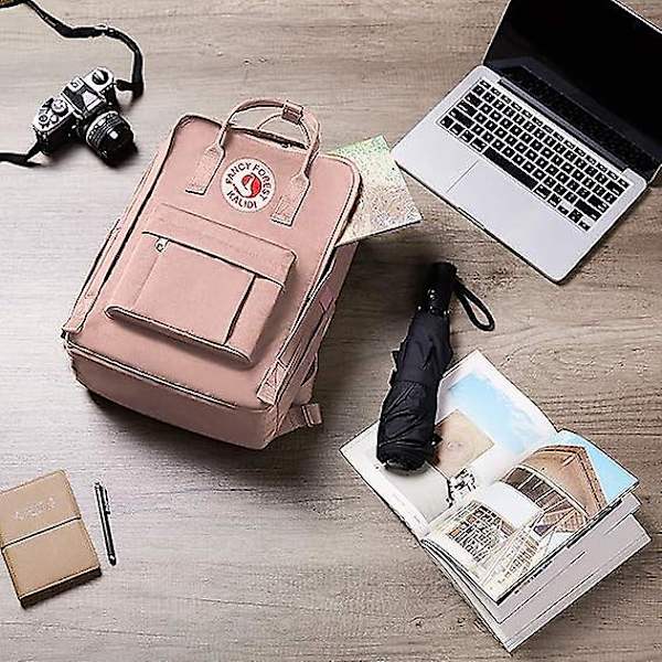 Unisex Lätt Ryggsäck Skolväska Vattenavvisande Casual Ryggsäck Passar 16,5 Tums Laptop För Män Och Kvinnor  (FMY) Pink