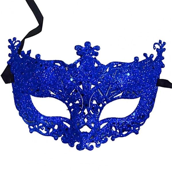 Halloween Kvinder Mode Cosplay Øjenmasker Maskerade Karneval Fancy Mardi Skinnende Bånd Julefest Kvinder Ansigtsmasker (FMY) Blue