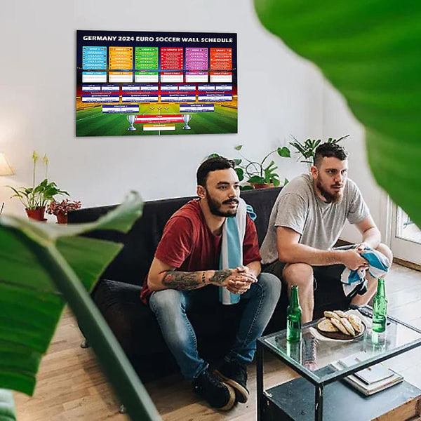 2024 EM Fodbold Vægplan ASM Kamp Skema Plakat Til Bar Hjemmefest Dekoration (FMY) L