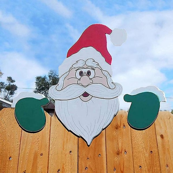2024 Nytår Julemands hegns-kig juledekoration Udendørs ferie lejlighed Hjemmehave dekoration Navidad (FMY) Burgundy