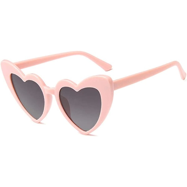 Hjerteformede solbriller til kvinder, vintage Cat Eye Mod Style Retro Kurt Cobain briller (FMY)