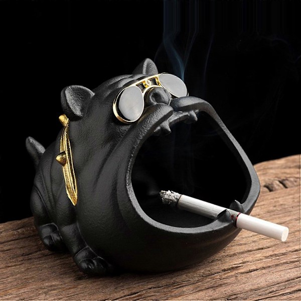 Keramisk Askkopp med Tecknad Hund, Hushålls Anti-Flygaska, Stor Kapacitet, Söt Hund, Cigarr Askkopp Ho (FMY)