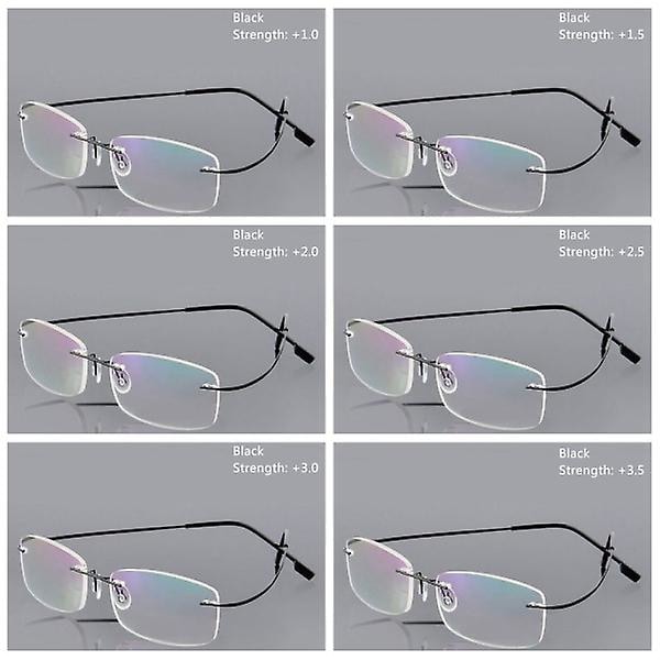 Lesebriller Spectacle memory Titanium  (FMY) black Strength-300