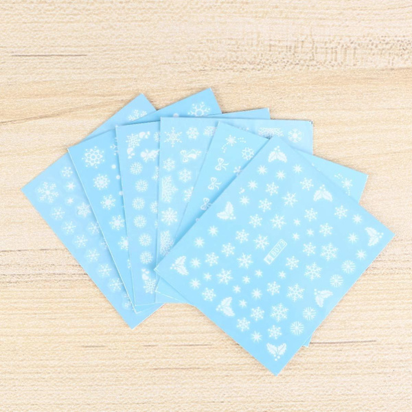 30 Ark Snowflake Nagelstickers Vita Självhäftande Vinter Jul (FMY)
