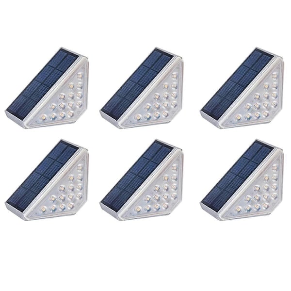6-pack Solcellsdrivna Trappstegslampor för Utomhusbruk Vattentäta, Utomhus Deck Trappstegslampor, Triangelformad Solcellstrapplampa (FMY) As Shown