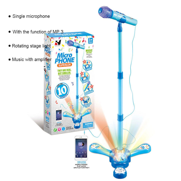 Rabatt 50% Barn Karaoke Mikrofon Leksak Mikrofon Söt Utseende Ny Xpa För Hem Bästa Priser Rabatt 35% 2023  (FMY) Blue Tripod base with stage light