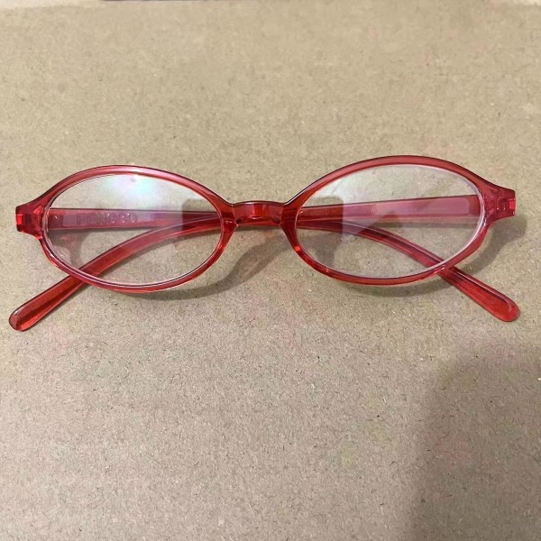 Blått lysfilterbriller med tynn reflekterende linse Små ovale innfatningsbriller for spillstudenter (FMY) Red Blue Film