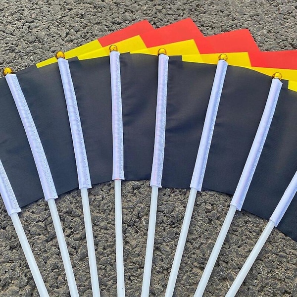 100 kpl 14*21cm Belgica Bandera Belgium Hand Flag With Flagpole 8# Polyester Banner Belgium Small Flag Belgium  (FMY) Camouflage