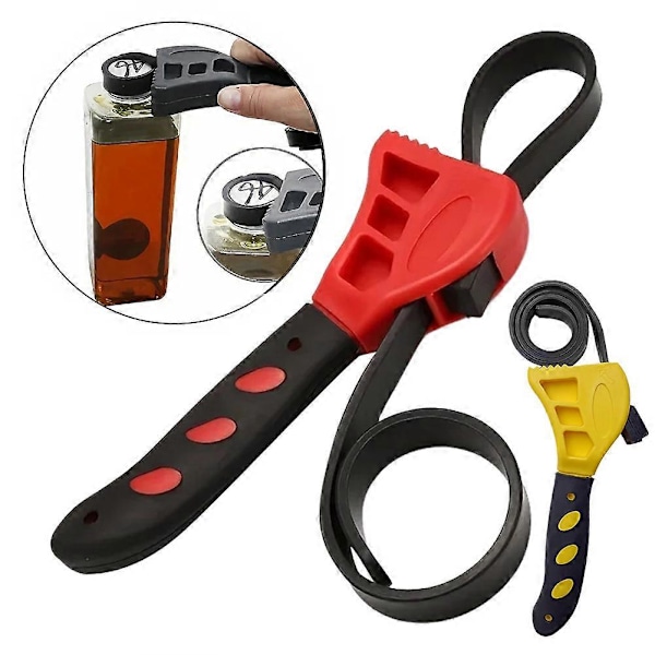 Korkstropp Krukkeåpner Justerbar Flaske Krukkeåpner for Svake Hender Ergonomisk Krukke-Griper for Hjemmekjøkken (FMY) Red 8 inch