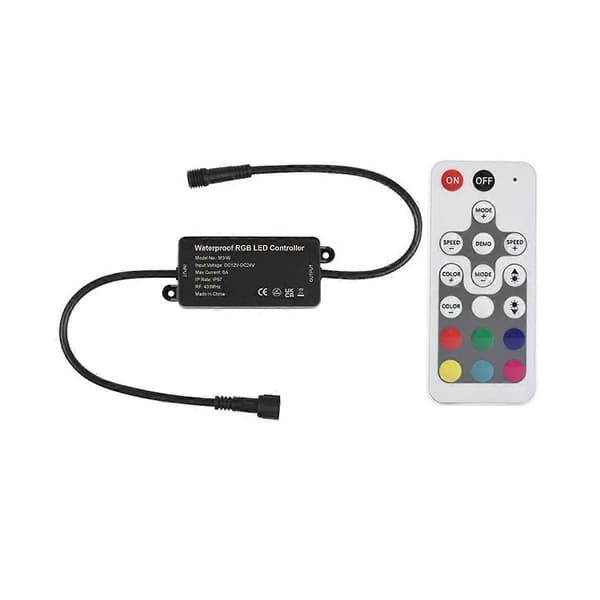 RGB LED Controller Dimmer LED Controller DC12-24V, RGB Farverige LED Lys med Lysstang Lampe Controller Dimmer (FMY) Black