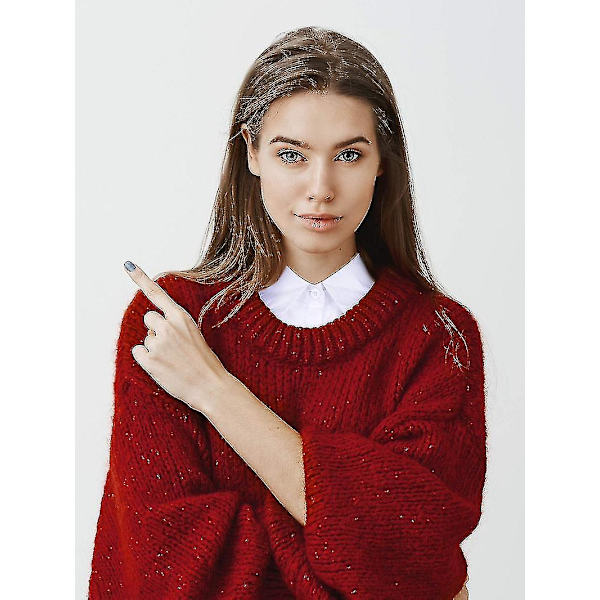 2 stk. Falsk Krage Avtakbar Bluse Dickey Krage Halv Skjorte Falsk Krage For Kvinner Favør (FMY) 2 White