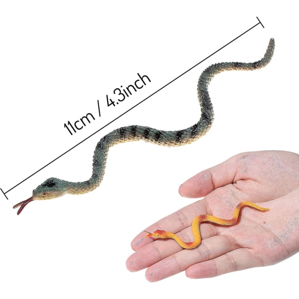36 stykker plastikslanger, 4,5 tommer realistiske slanger Multicolor Fake Snake Small (FMY)