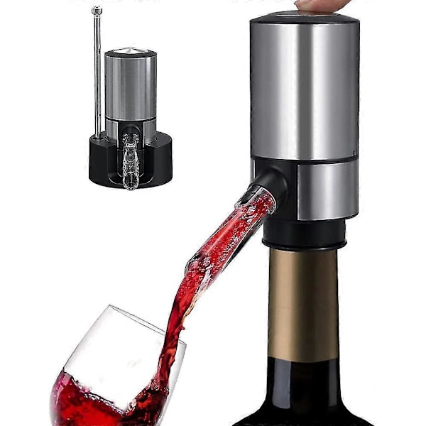 Elektrisk Vinlufter og Dispenser, Vin Karaffelpumpe, Genopladelig Automatisk Vinlufter Hældetud, One Touch Smart Vin Karaffel med S(FMY)
