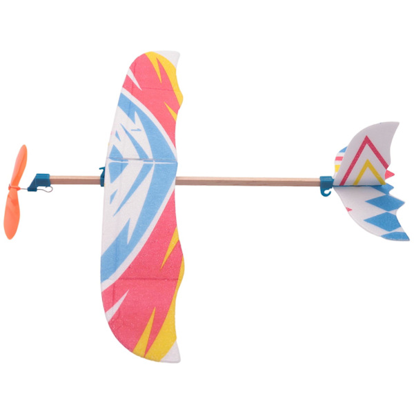 Elastisk gummibanddriven DIY skumflygplanmodell byggsats flygplan pedagogisk leksak Storbritannien (FMY) White