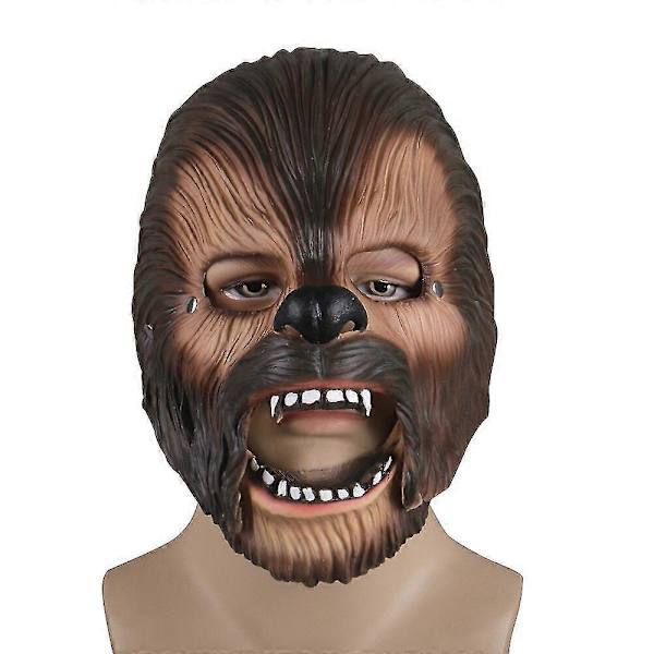 Chewbacca Maske Bevægelig Kæbe Cosplay Chewie Masker Fuld Hoved Hjelm Halloween Rekvisitter (FMY)