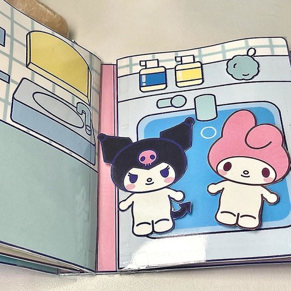 Hiljainen kirja Sanrio Doudou -opetuskirja kotitekoinen Kuromi-kirjamelodia QuietBook (FMY) Multicolor A6