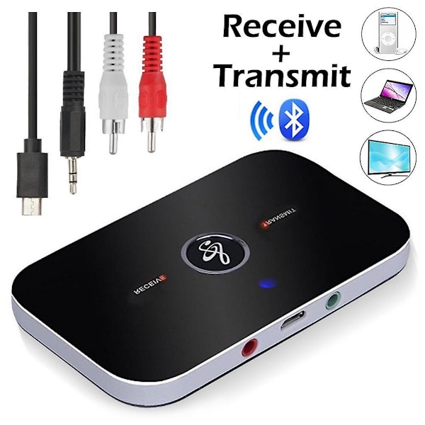 Päivitetty Bluetooth 5.0 Audio Lähetin Vastaanotin Adapteri AV AUX 3.5mm Liitin Stereo Musiikkisoitin USB Langaton Audio Dongle Muunnin Autoon