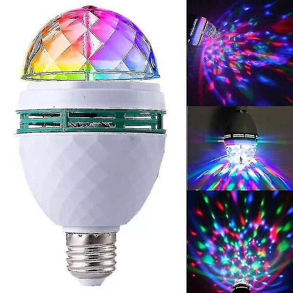 3w Automatisk Roterende Krystal Kugle Rgb Led Scene Lys Pære Lampe Dj Disco Party - you  (FMY)