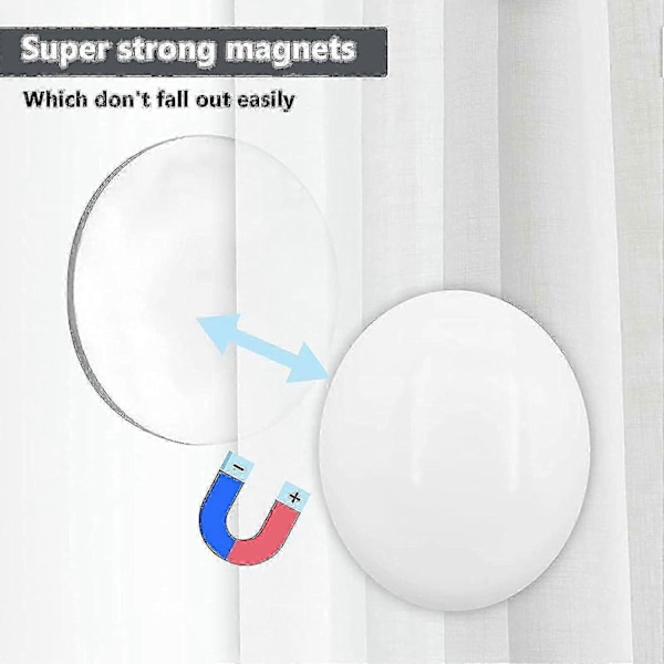10 st Starka Magnetiska Duschdraperityngder, Runda Magnetiska Draperityngder, Förhindrar att Draperifodret Blåser Runt (FMY)