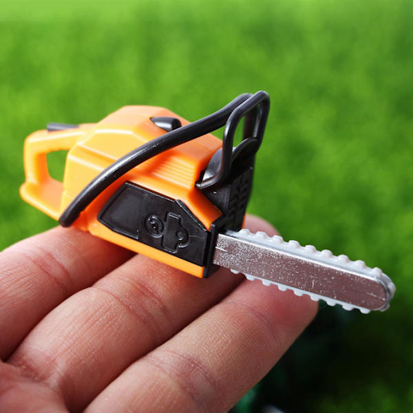 Farfi Mini Plæneklipper  God Håndværk Behagelig Håndfølelse Plastik Dukkehuss Simulation Klipning Kædesav  Mikro Havearbejde Værktøjer  (FMY) Orange A