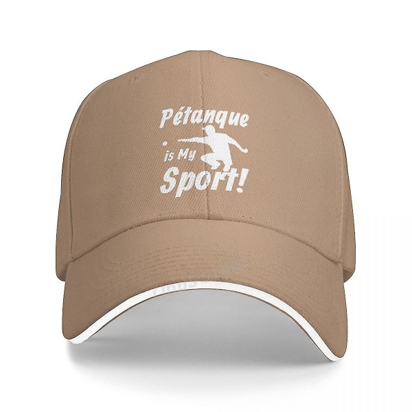 Petanque Boule Baseball Caps Sommermode Justerbar Petanque Is My Sports Hatte Peaked Cap (FMY) Khaki One Size