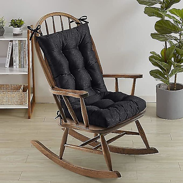 Keinutuolin tyyny, nupitetut pehmusteet, liukumattomat, solmittavat (FMY) black
