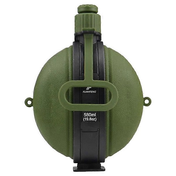 580ml Hopfällbar Silikonvattenflaska med Kompass (Ingen FDA, BPA-fri) - Svart (FMY) Multicolor Army Green