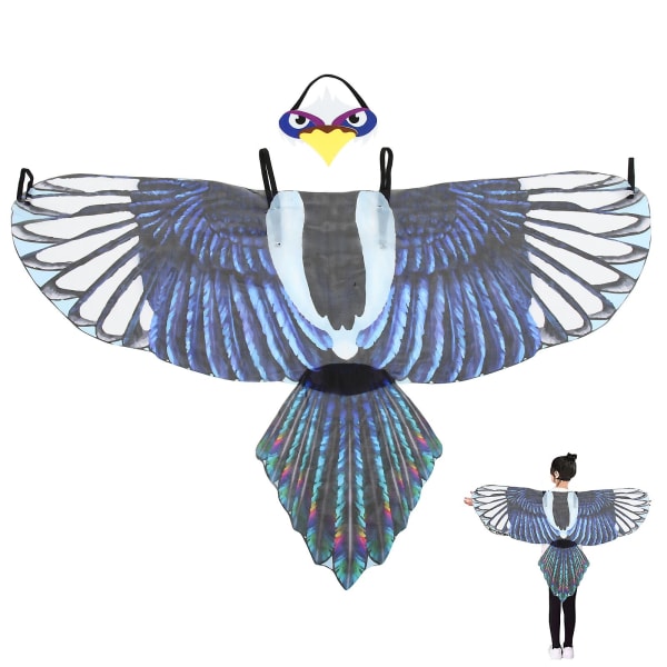 1 sæt børnekostume Eagle Wing Halloween Drenge Piger Dress-up Wing Halloween Party Favor (FMY) Blue 116X65CM
