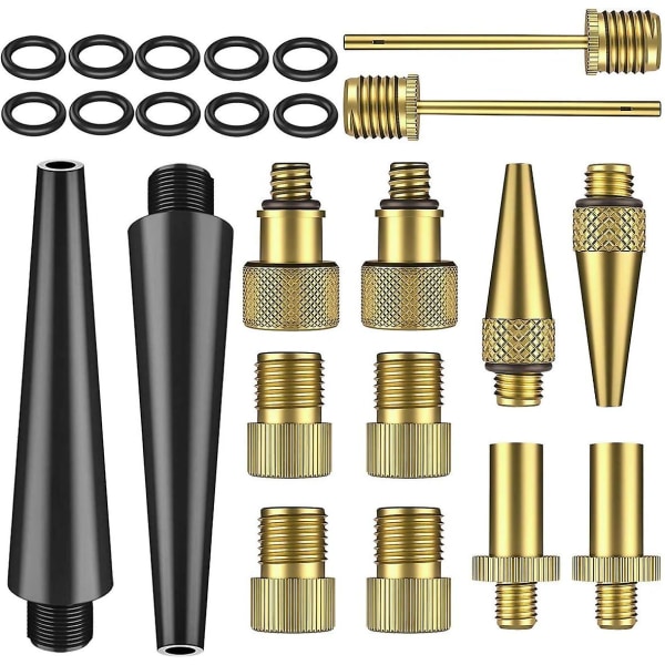 14 stk. Messing Cykelpumpe Adapter, Cykelventil Adapter Sæt, Schrader Ventil, Presta Ventil, Cykelpumpe Sæt  (FMY)