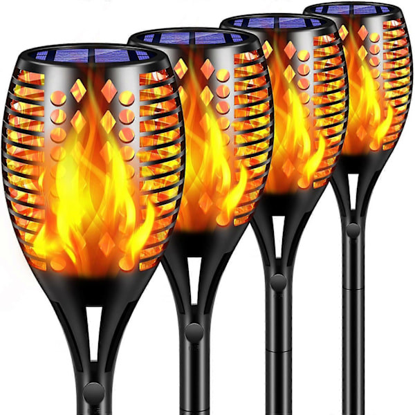 Tomcare Solcellslampor, 43 tum vibrerande flammor 96 LED fackellampor (FMY)