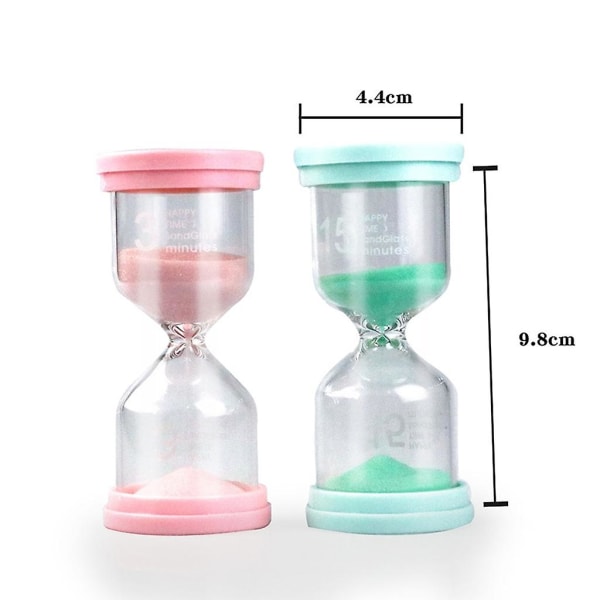 Sand Timer Timeglass Sandglass 3/5/15/30 Minutter Sandklokke Timere for Barn (FMY)