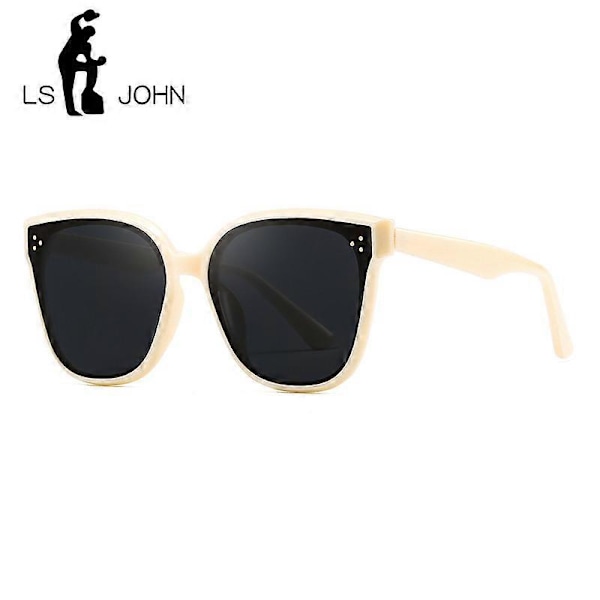 Luksusmærke Koreanske Solbriller Kvinder Monster Designer Gentle Mænd Trendy Acetat Cat-eye Polariserede Solbriller Dame Shades UV400 (FMY) RICE WHITE GRAY Polarized