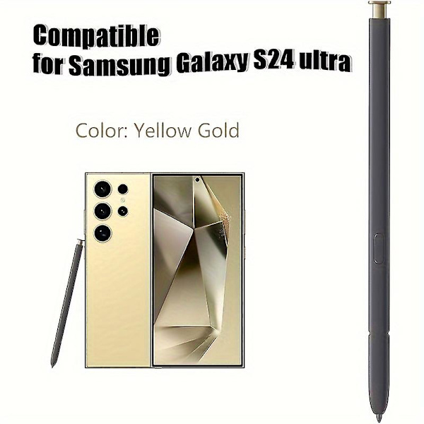 S24 Ultra Stylus-kynä Galaxy S24 Ultra 5G:lle - Tarkka 0,7 mm kärki, 4096 paineen tasoa, langaton, yhteensopiva kaikkien versioiden kanssa (FMY) Titanium Yellow