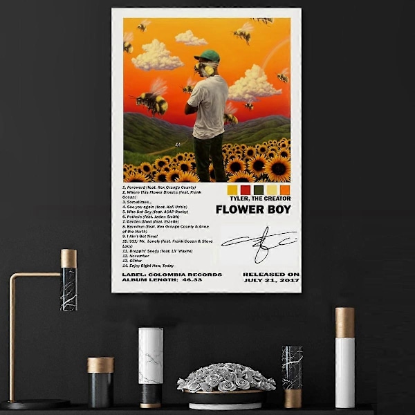 Flower Boy Tyler, Creator Album Cover Lerretsplakat Soverom Sport Landskap Kontor Perfekt for enhver romdekorasjon gave P Rammeløs (FMY) No Frame 30x45cm(12x18in)