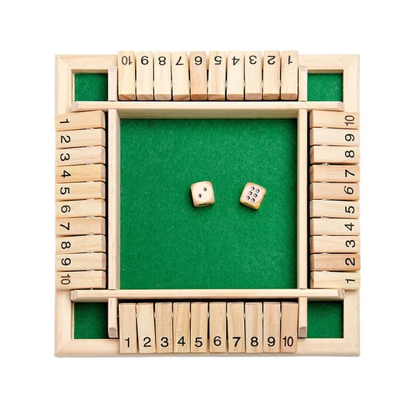 Barnpresent Shut The Box Trä Mathematic Traditionell Pubbräde Tärningsspel Resa 4 Spelare (FMY) Multi-color